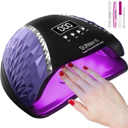 Lampa Unghii UV LED, BYONDSELF®, Banda de Slefuire, 280W, Lampa profesionala 66 Leduri UV, Afisaj LCD, Uscare Extreme Speed, Senzor Infrarosu, Uscare 10-99 sec, pentru Manichiura Salon, Violet